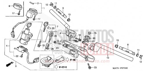 HANDLE PIPE/TOP BRIDGE (X/Y/1/2/3/4) CBR1100XXX de 1999
